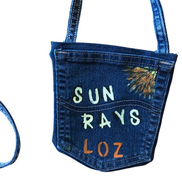 Handmade Crossbody Bag: Recycled Denim Lake of the Ozarks Cell Phone Jean Purse - Picture 8 of 11